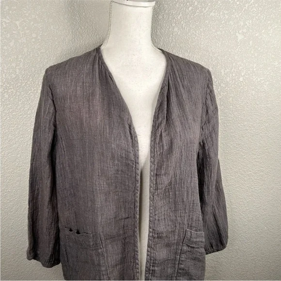 Eileen Fisher linen blend jacket - Picture 2 of 7